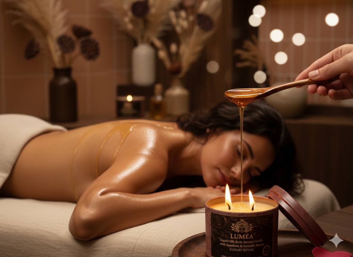 LUMÉA OBSIDIA luxury sensual massage candle for intimate body ritual UK
